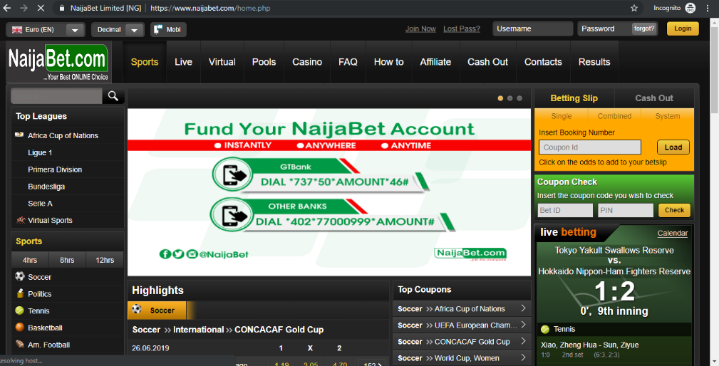 NaijaBet betting platform