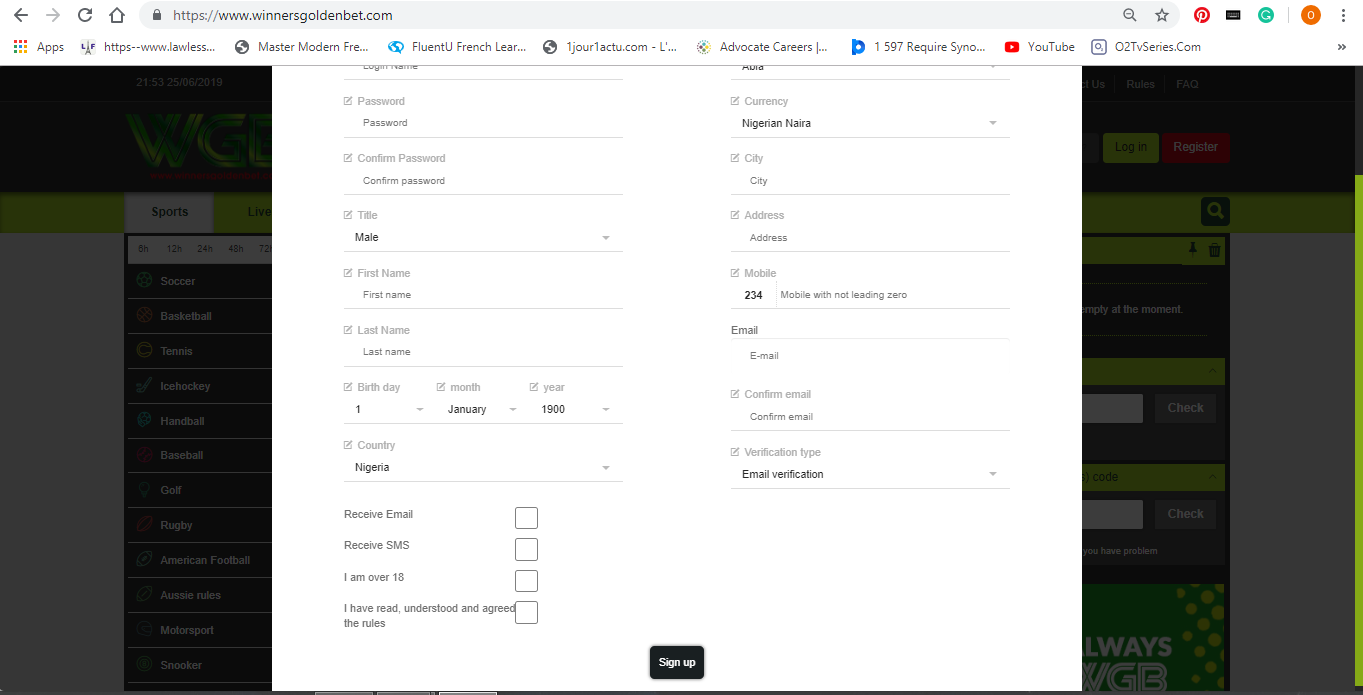 registration form on WGB