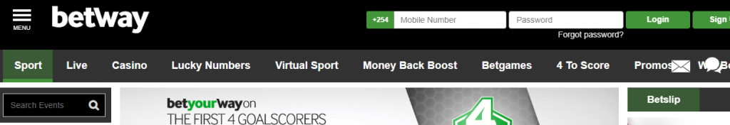 Login in Betway account