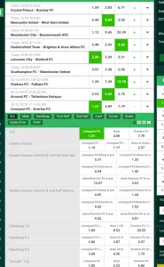 Choose a bet type on LionsBET