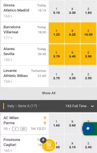 Select your odds on the next page