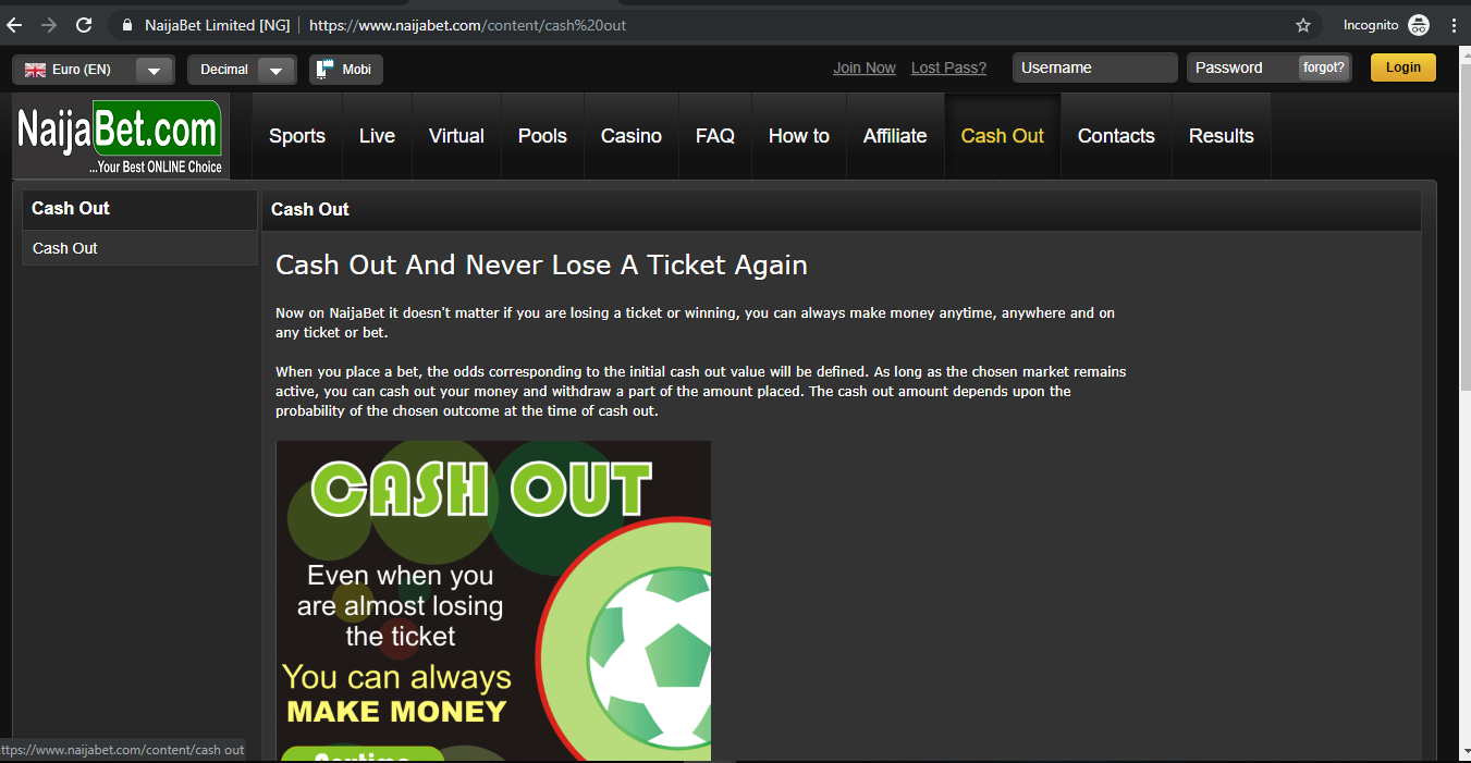 Visit the NaijaBet official website