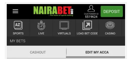 &ldquo;My Acca&rdquo; on Nairabet site