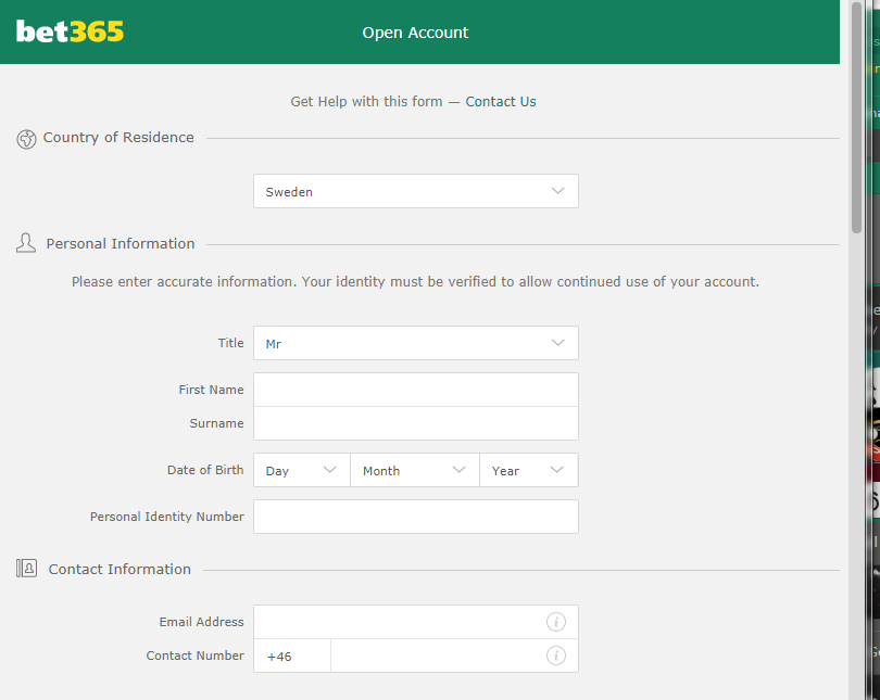 Register with Bet365