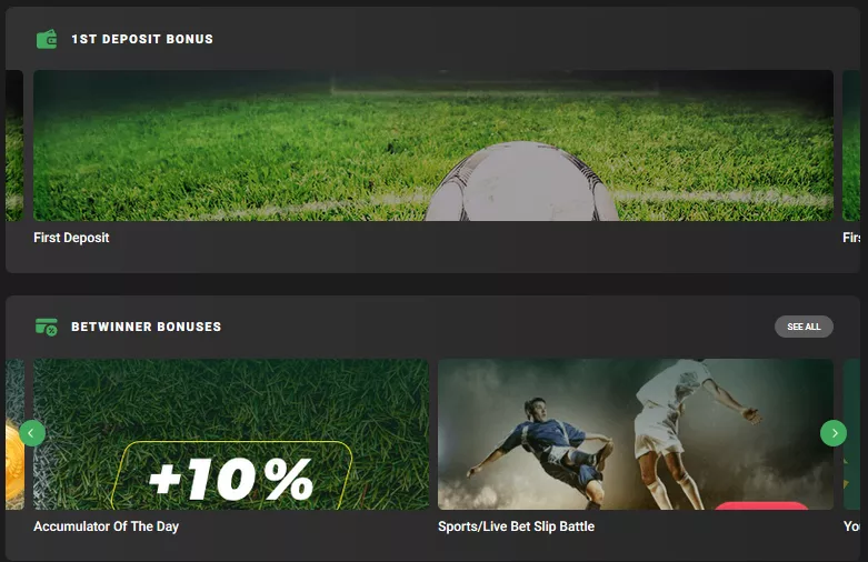 BETWINNER Special offers and bonuses