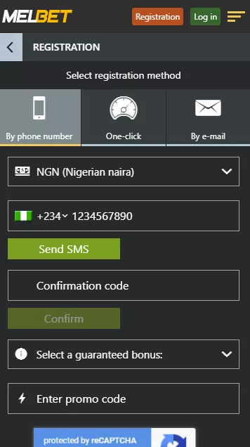 MELbet Registration Form