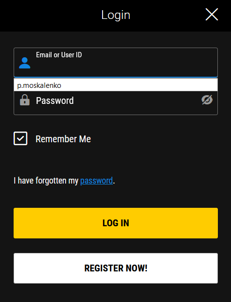 Bwin forgotten password