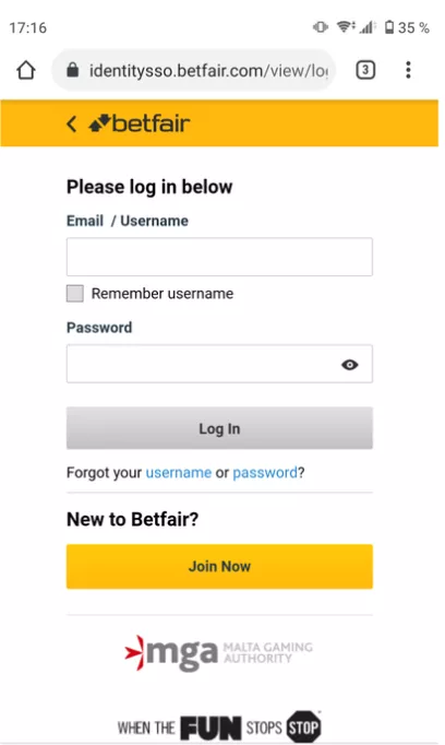 Betfair Join Now