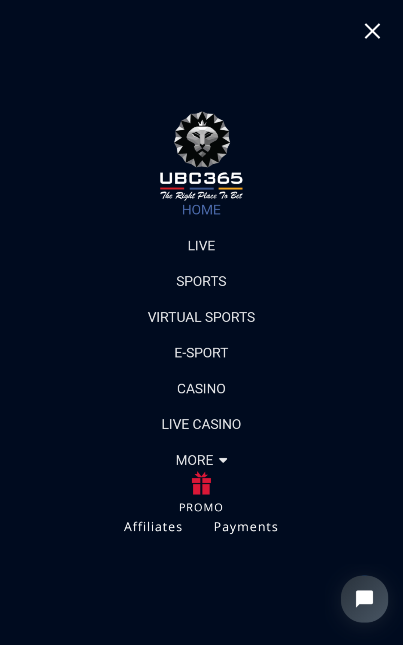 UBC365 betting menu