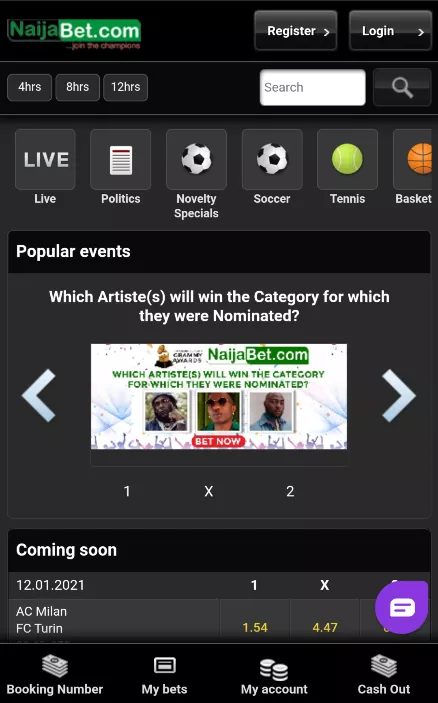 Mobile app Naijabet