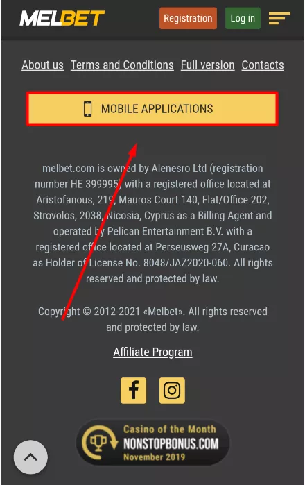 Mobile application button