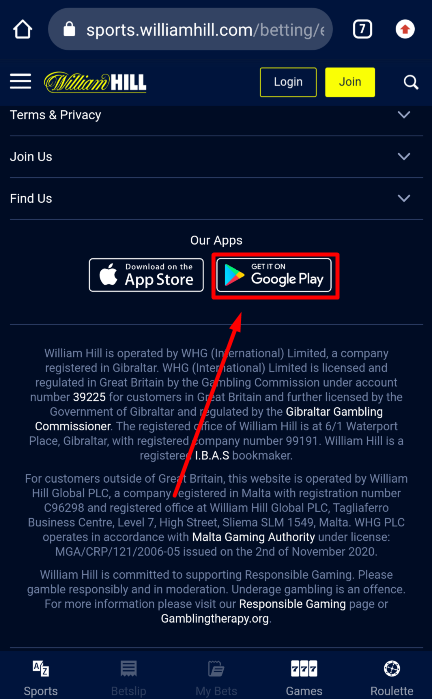 William Hill for android