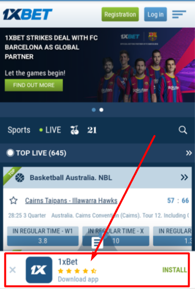 1xbet download button