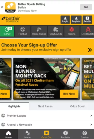 How to get Betfair mobile app