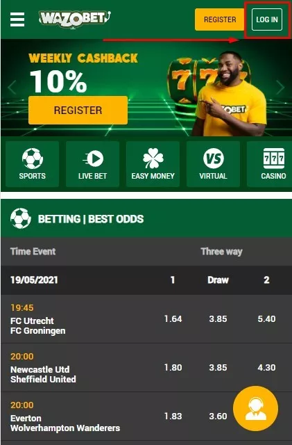 Login to Wazobet How to login to Wazonet in Nigeria