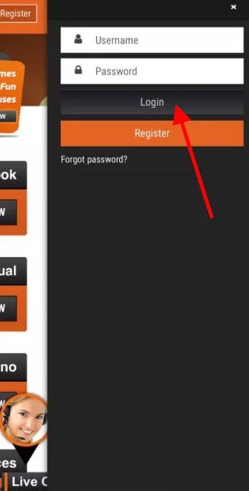 How to login to Betbiga
