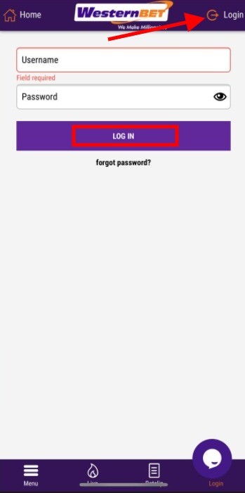 How to login to Westernbet