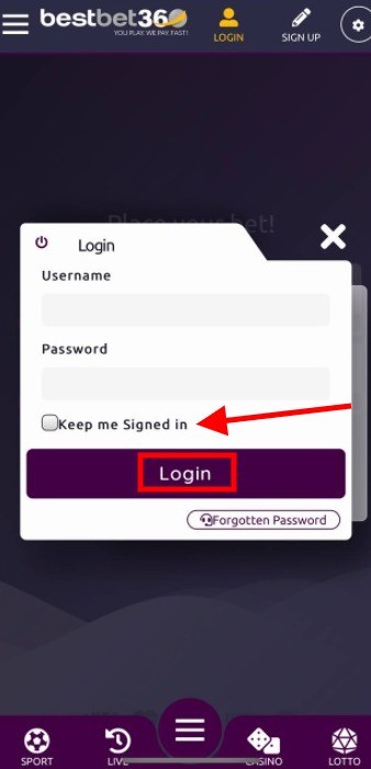 How to login to BestBet360