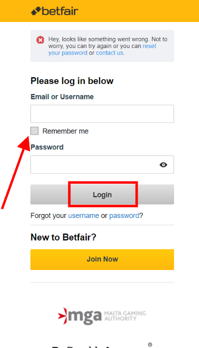 How to login to Betfair