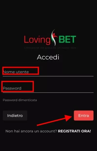 How to login to LovingBet